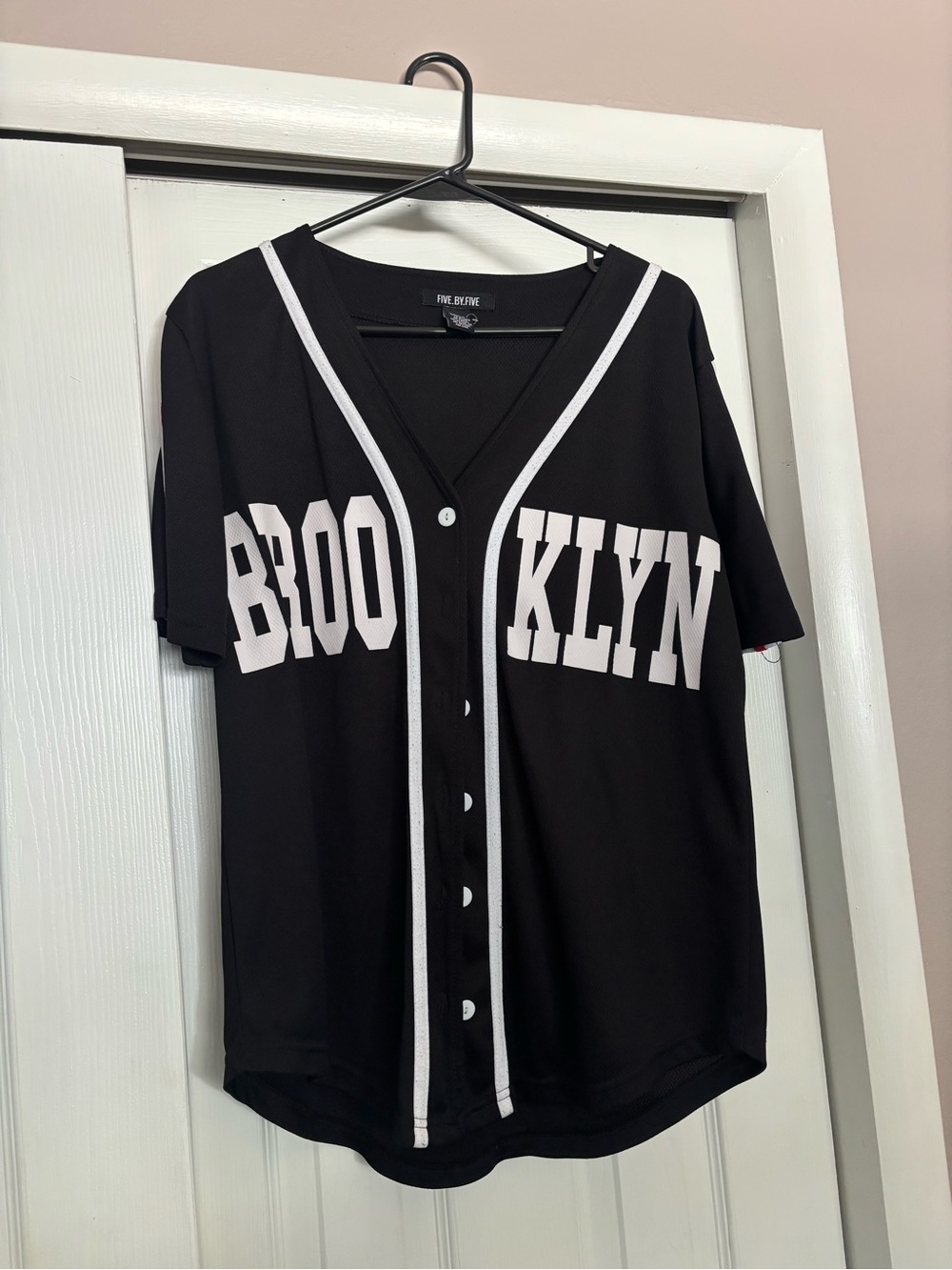 Five by Five Black Button-Front Brooklyn Baseball Shirt